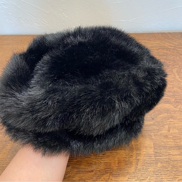 VINTAGE FAUX FUR BROWN LUXURY CHIC WINTER WOMENS NORDIC RETRO HAT - Picture 6 of 10